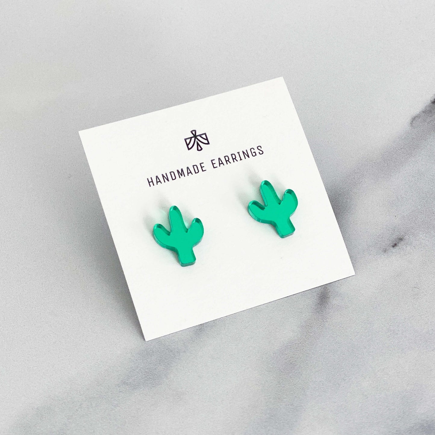 Acrylic Cactus Stud Earrings