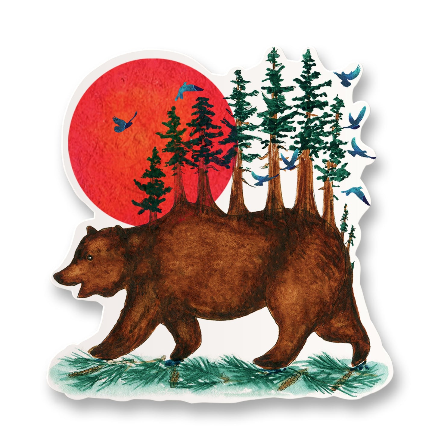 Redwood California Bear Sticker
