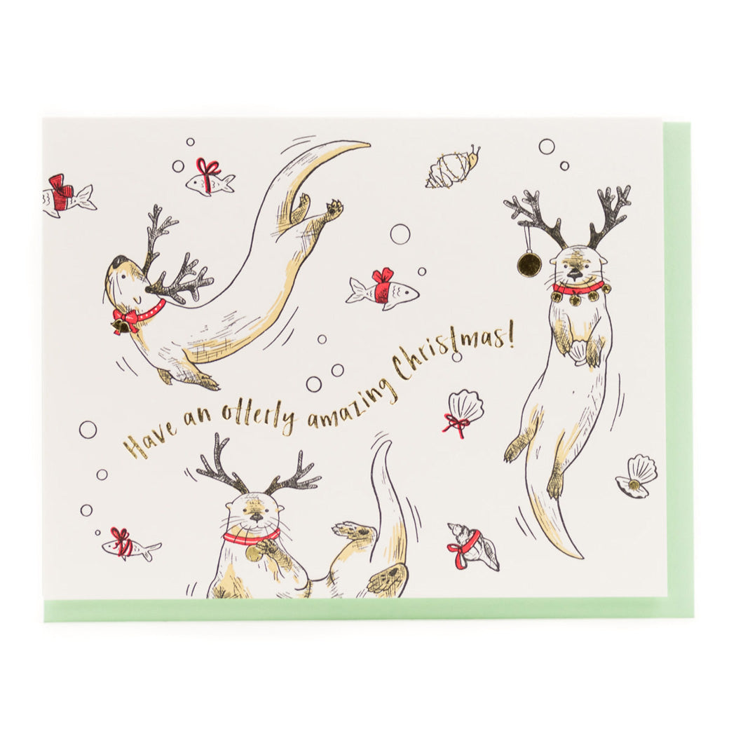 Holiday Otters Card
