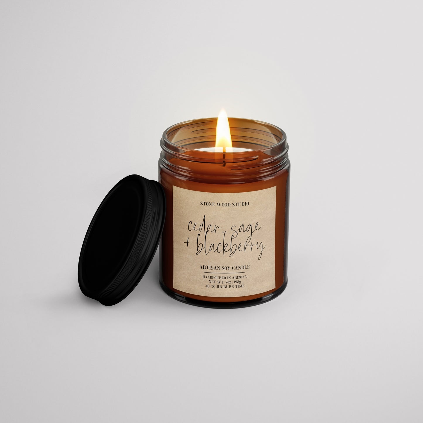 Cedar, Sage + Blackberry Hand Poured Soy Candle