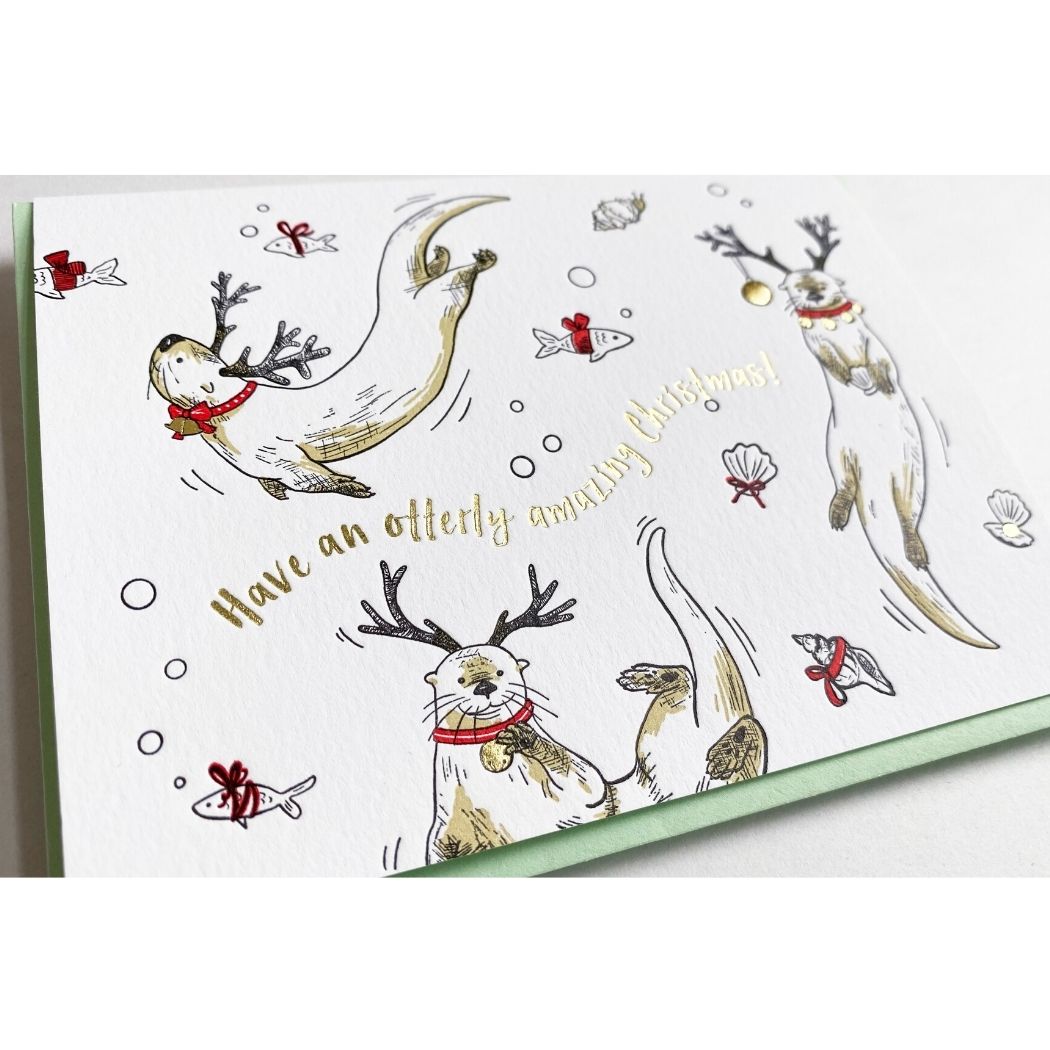 Holiday Otters Card