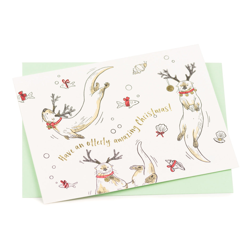 Holiday Otters Card