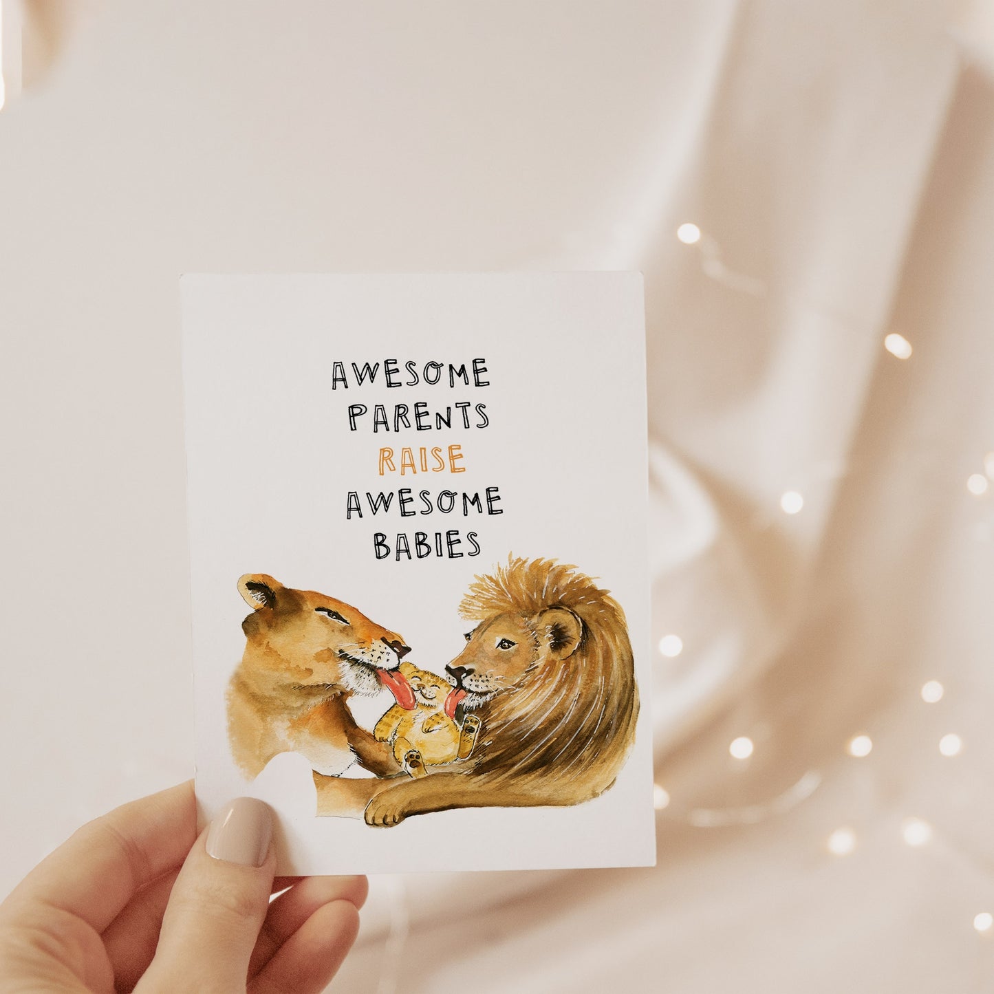 Awesome Parent Lion Baby Card