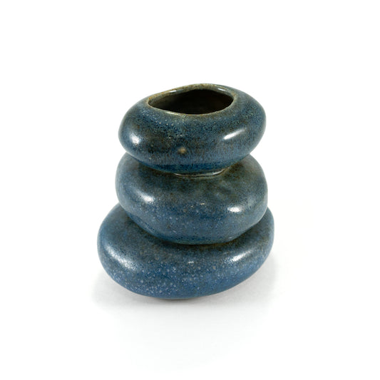 Blue Stacked Stone Vase