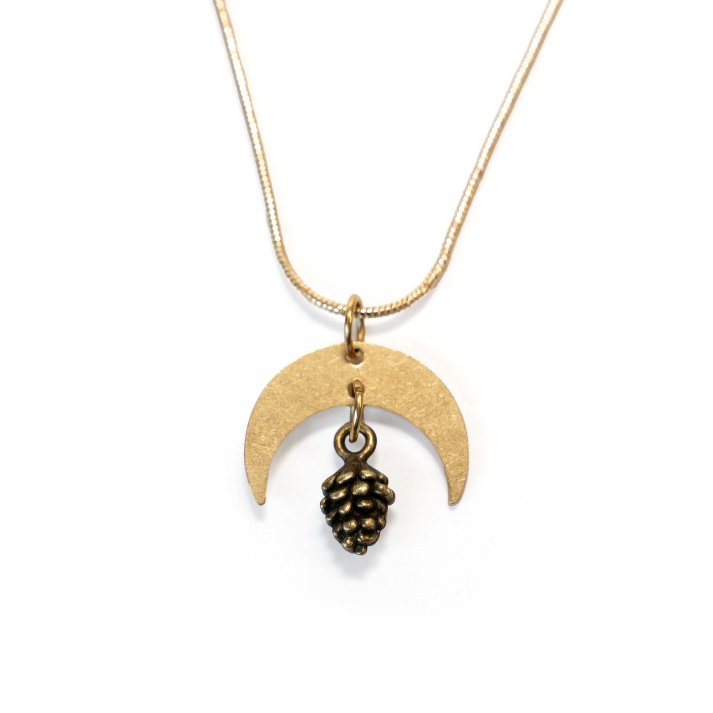 Brass Crescent Necklace