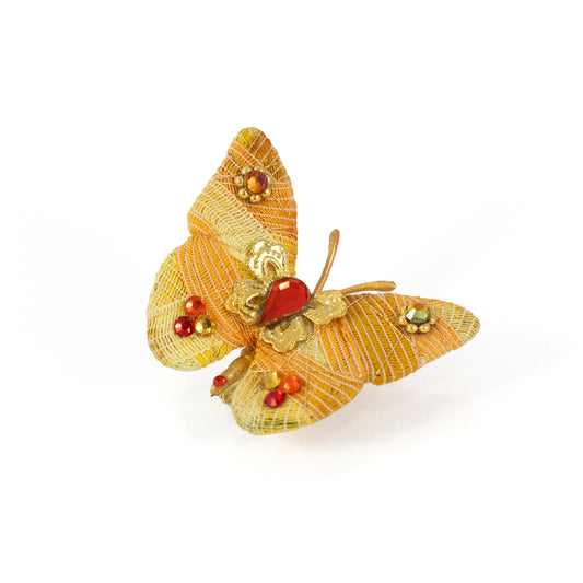 Butterfly Ribbon Yarn-Wrapped Pin