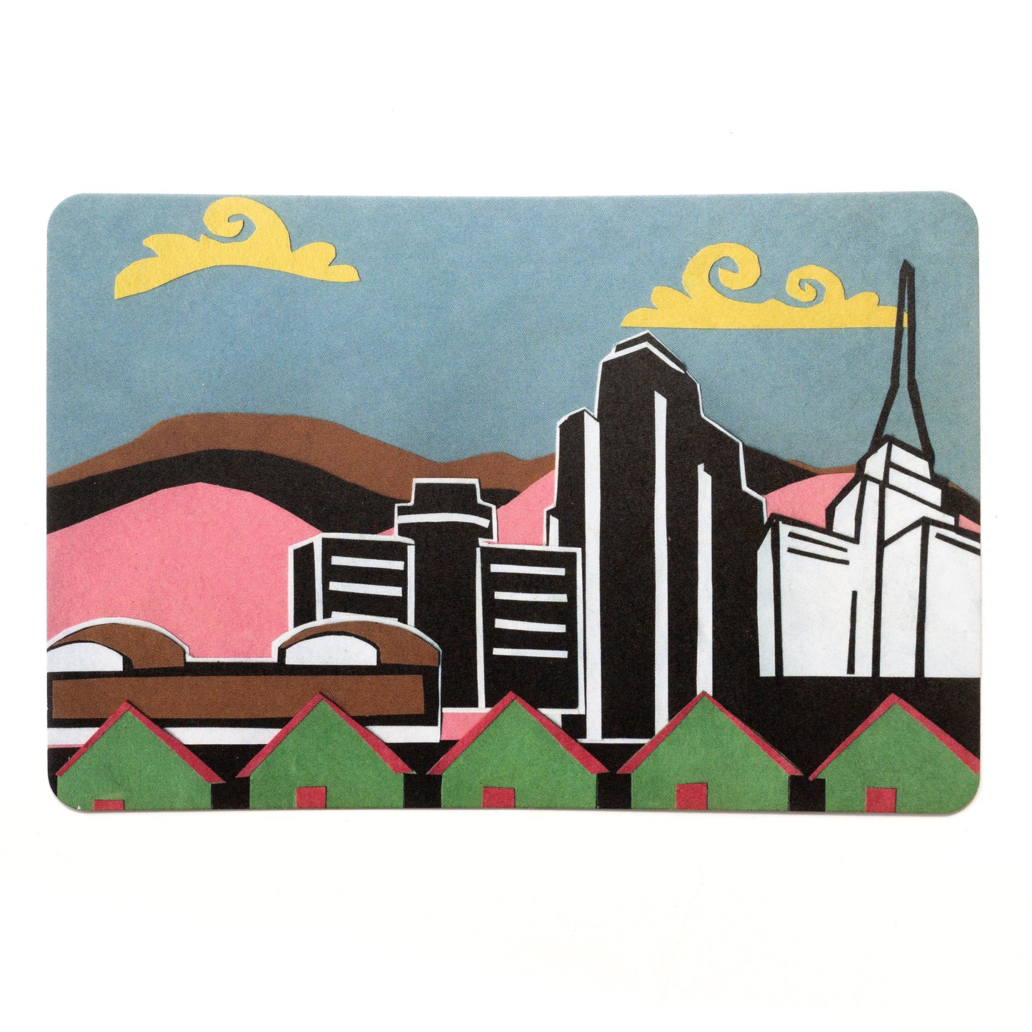 Construction Paper PHX Skyline Collage Postcard