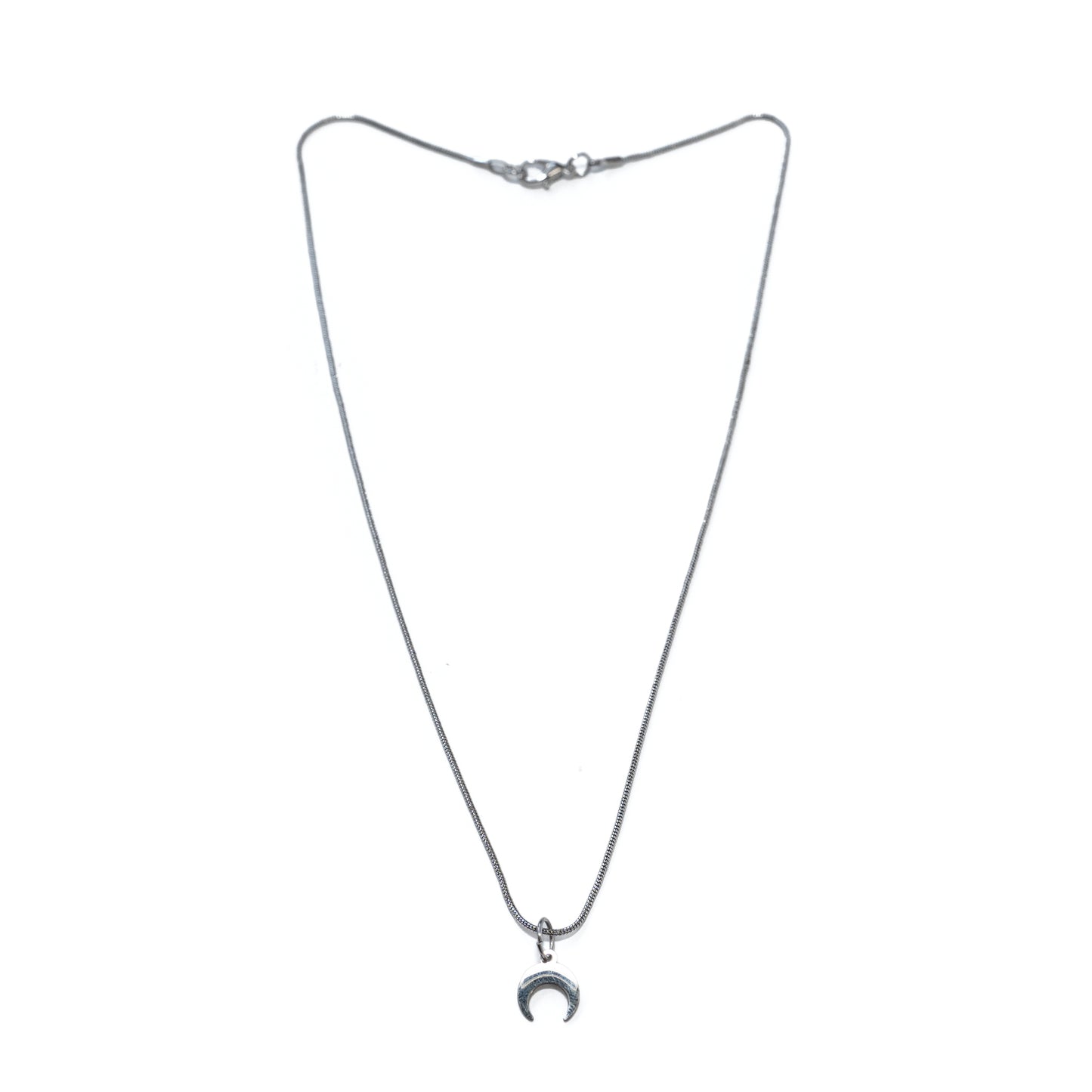 Tiny Sterling Crescent Necklace