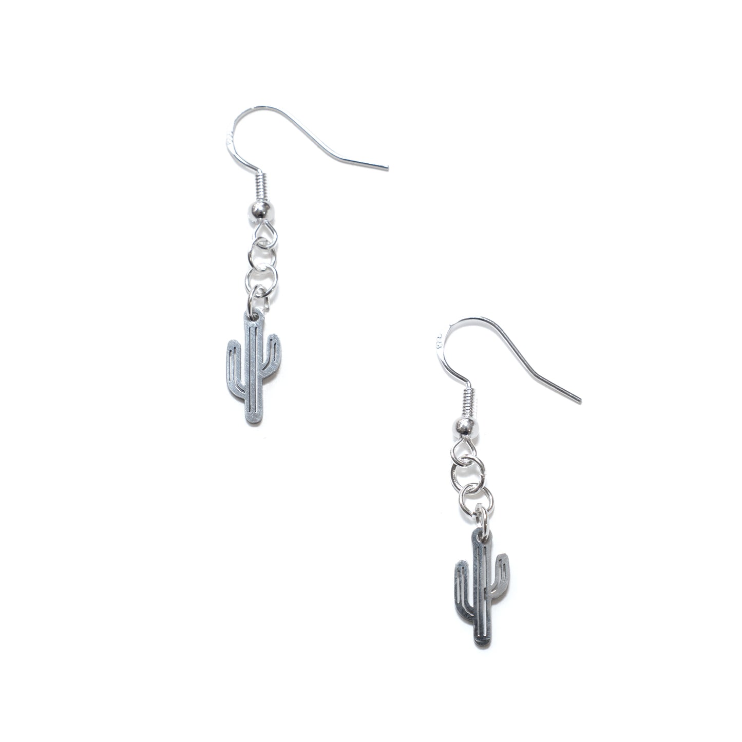 Tiny Sterling Saguaro Earrings