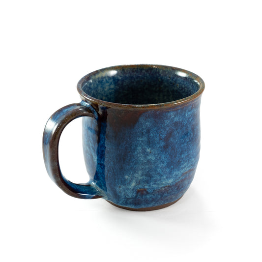 Deep Painted Blue Speckled Glazed Ceramic Mug