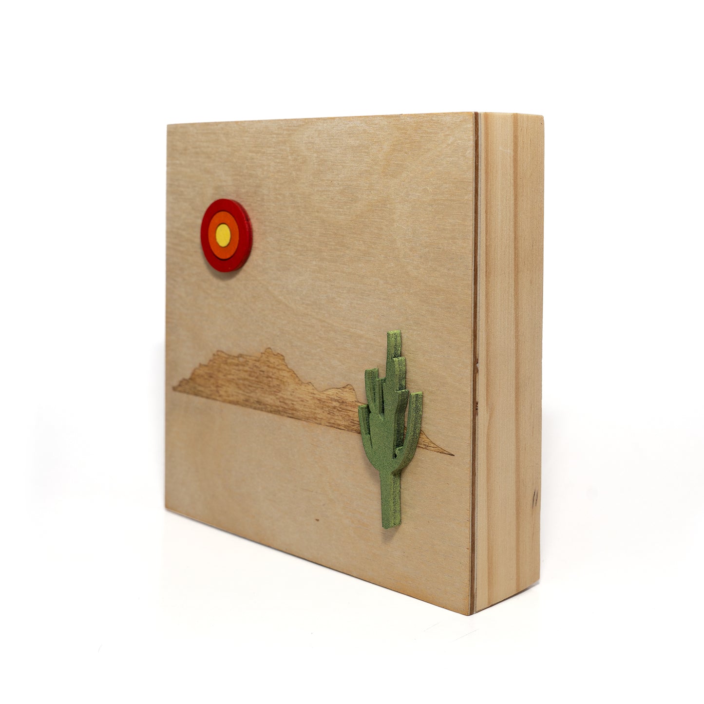 Desert Scene Wood Art Block