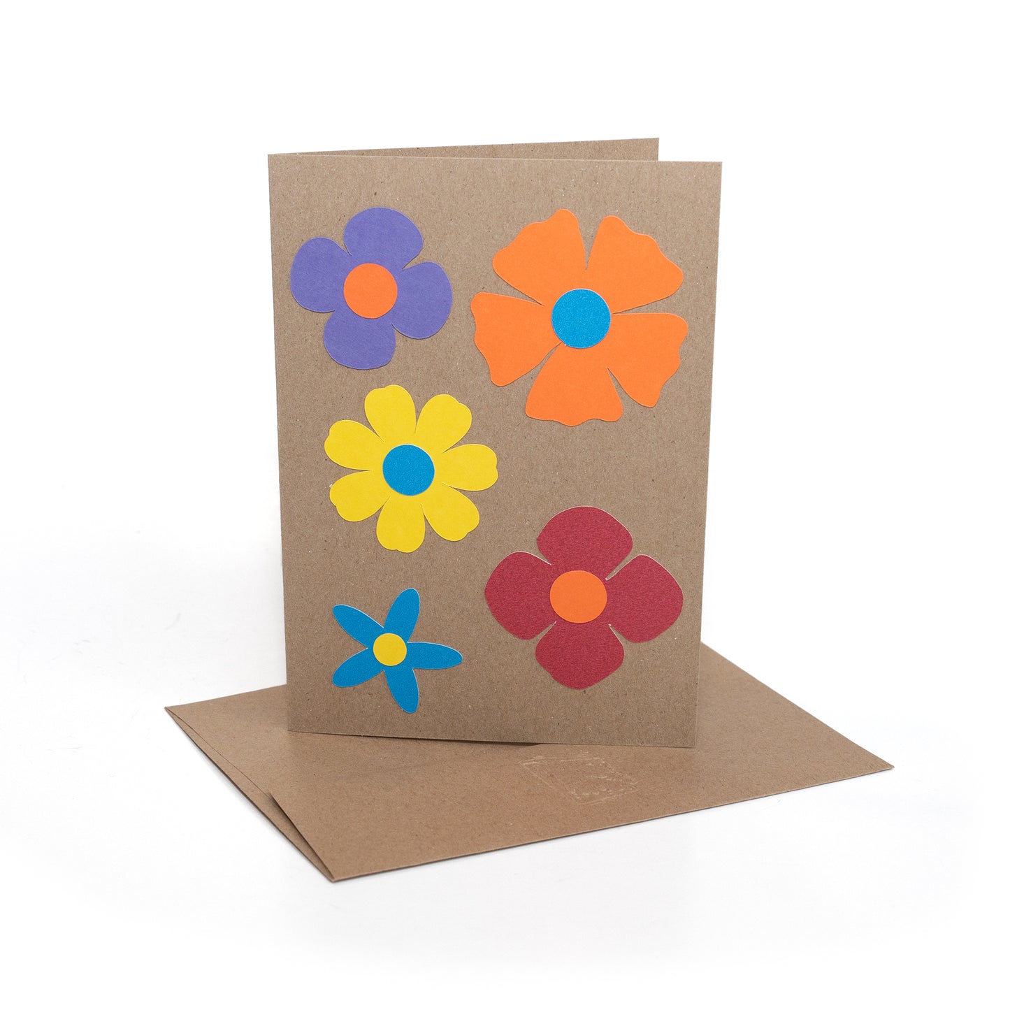 Flowers cut paper card
