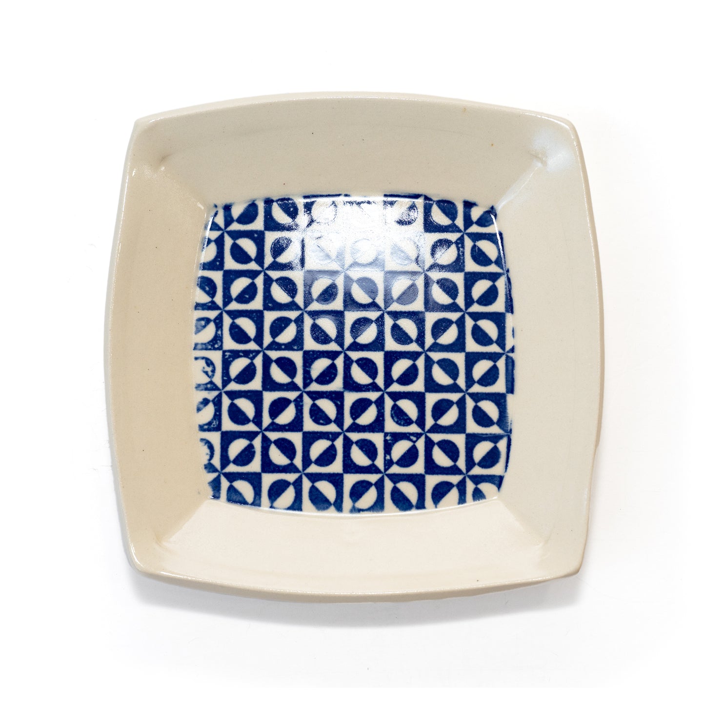 Geometric Painted Square Ceramic Plates