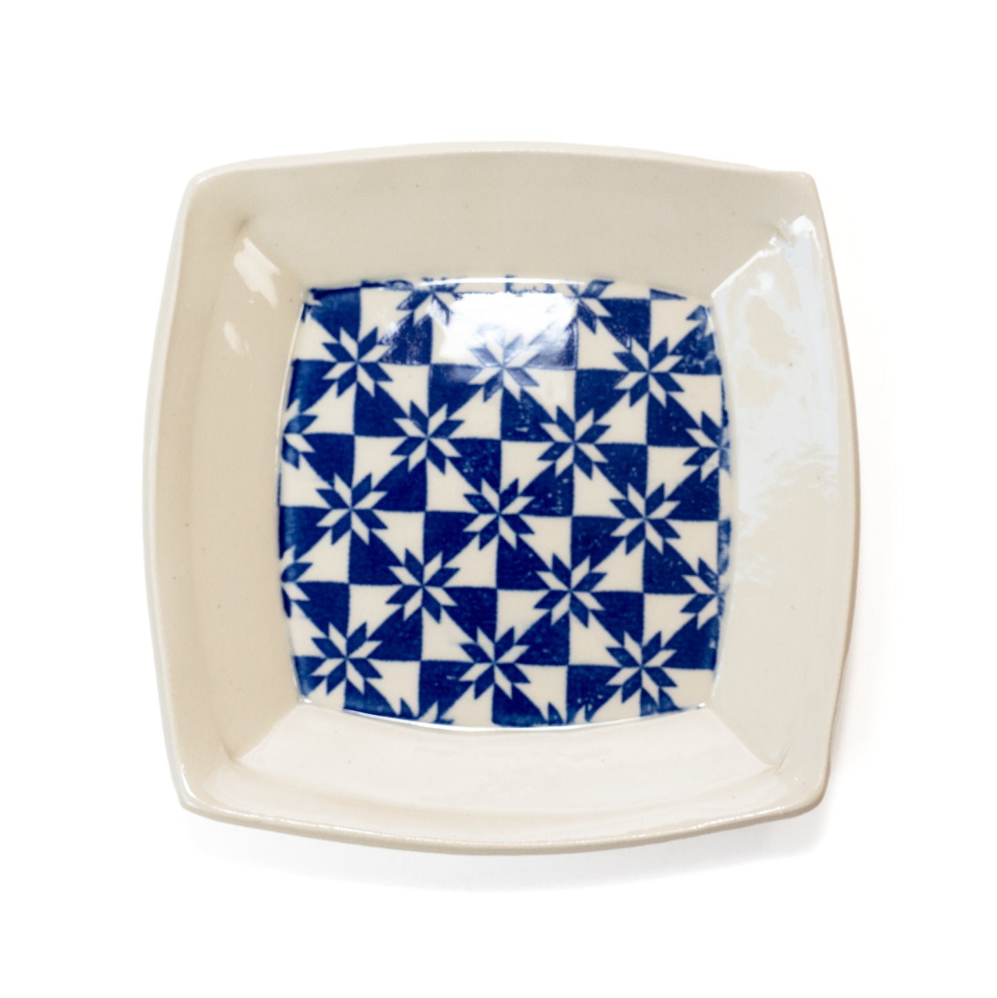 Geometric Painted Square Ceramic Plates