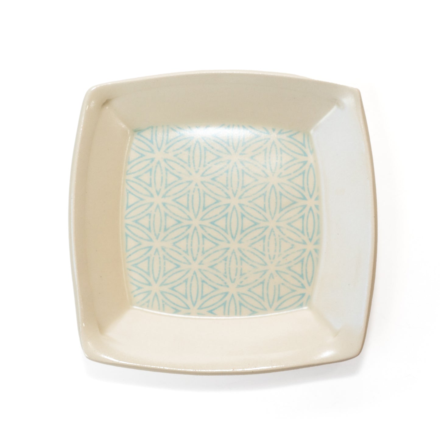 Geometric Painted Square Ceramic Plates