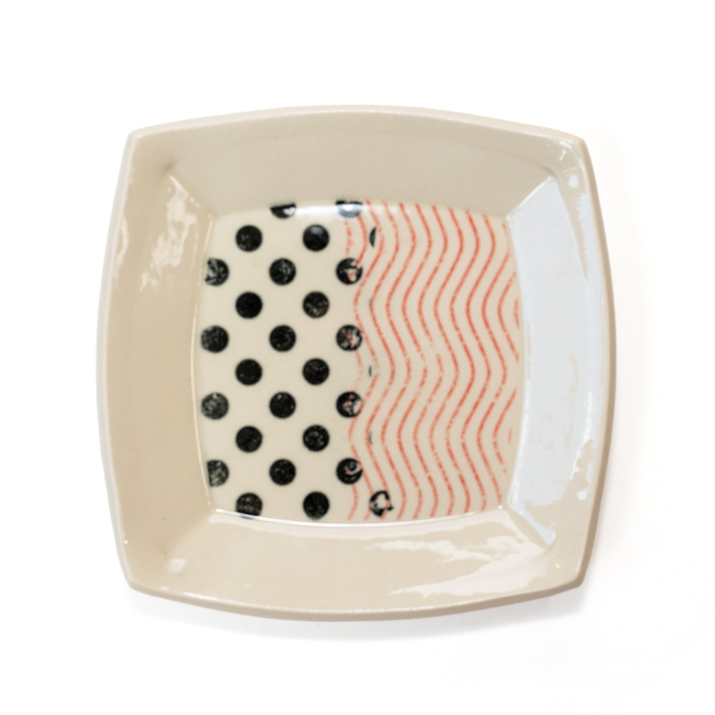 Geometric Painted Square Ceramic Plates