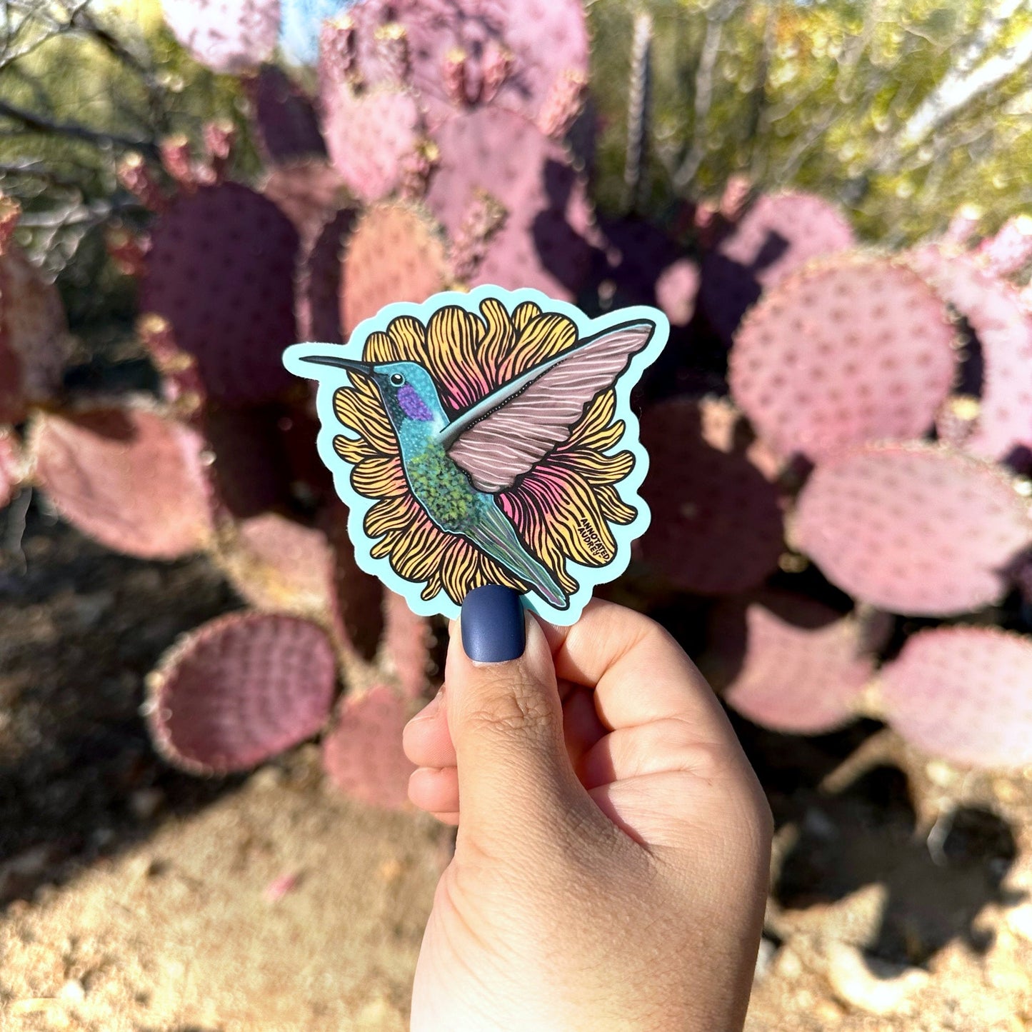 Hummingbird Flower Sticker