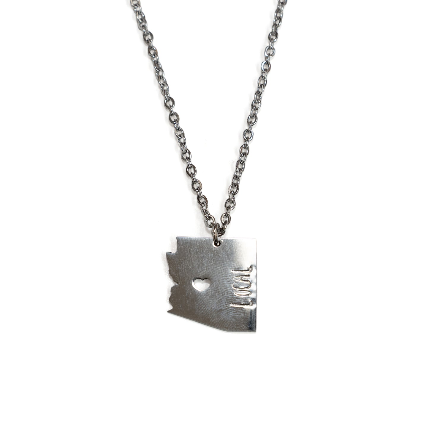 Lg. PHX Heart Local AZ Charm Necklace