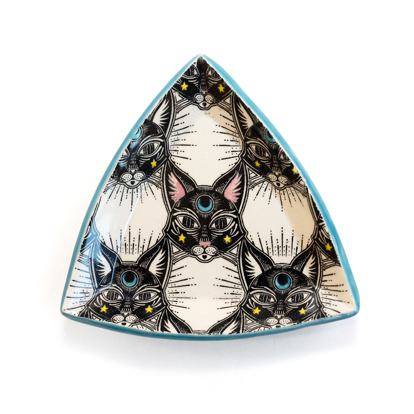 Mystic Moon Kitty Patterned Triangular Dish