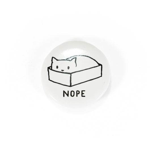 Nope Cat Button Pin
