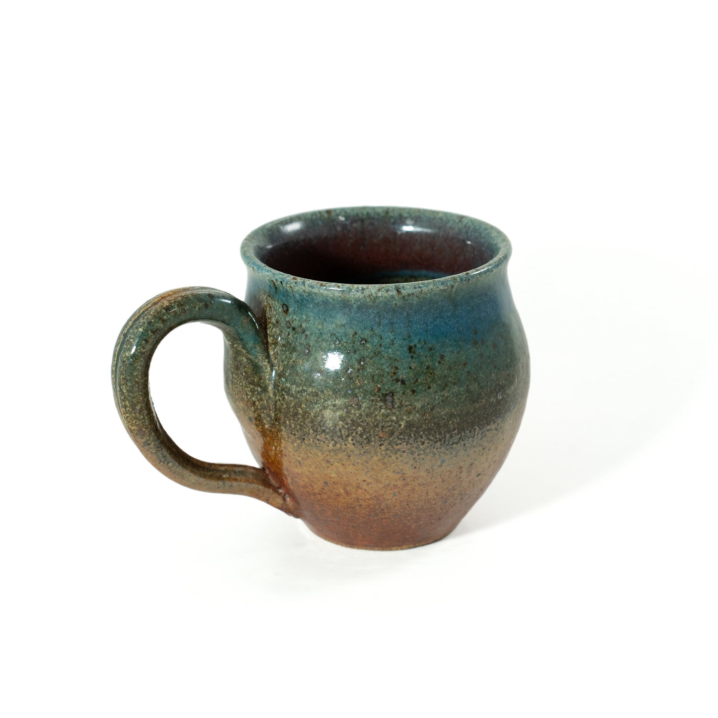 Gradient Blue and Earth Tone Glazed Mug