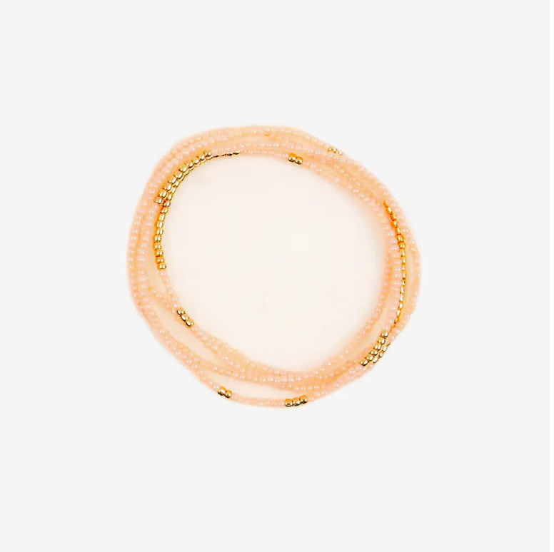 Gold Bead Stretch Wrap Bracelet