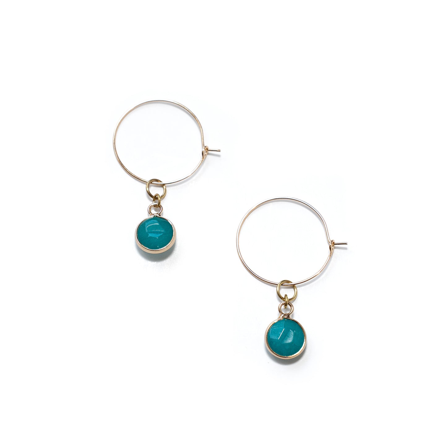 Simple Gemstone Hoop Earrings