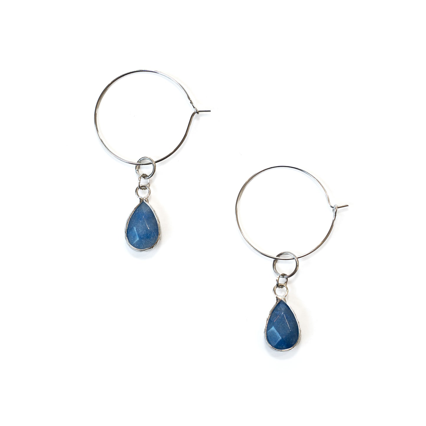 Simple Gemstone Hoops