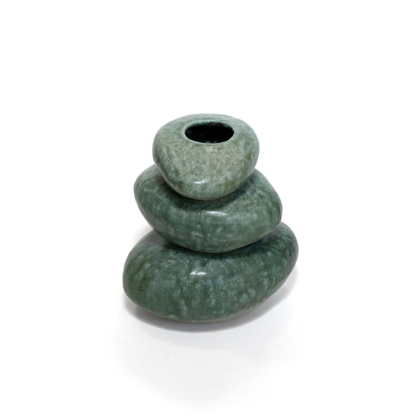 Sm. Green Stacked Stone Vase