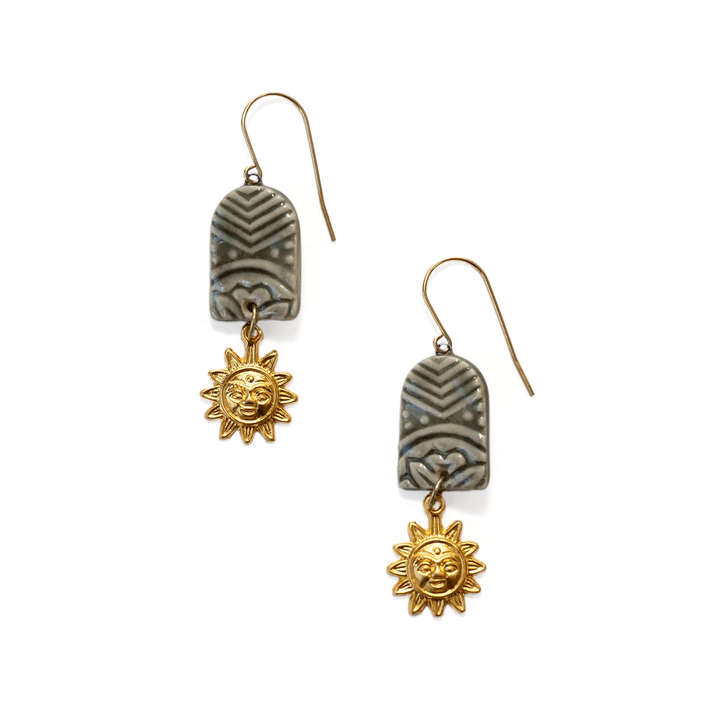Arch and Sun Charm Earrings