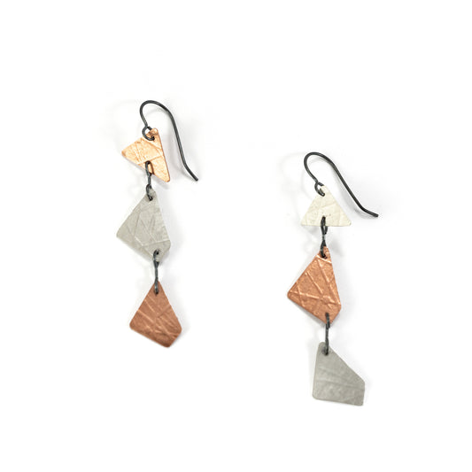 Triangular Copper Dangle Earrings