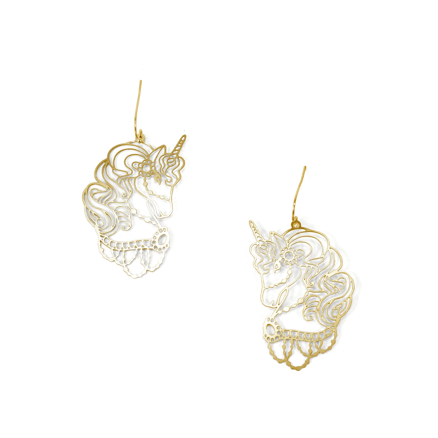 Metallic Unicorn Dangling Earrings