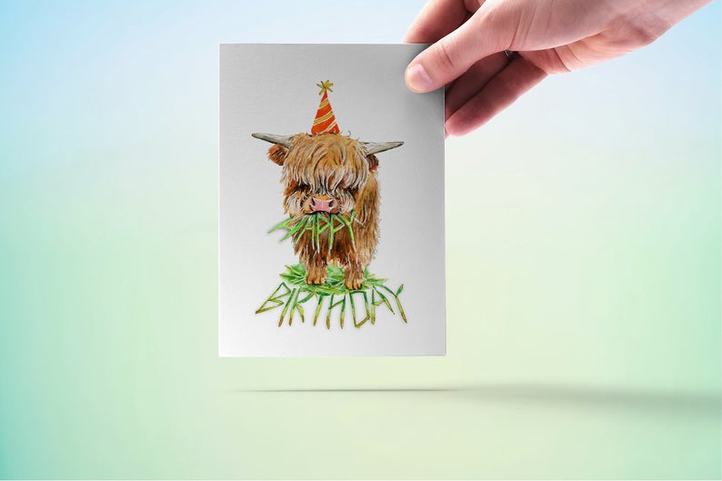Herbivore Cow Birthday Card