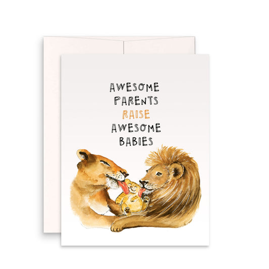 Awesome Parent Lion Baby Card