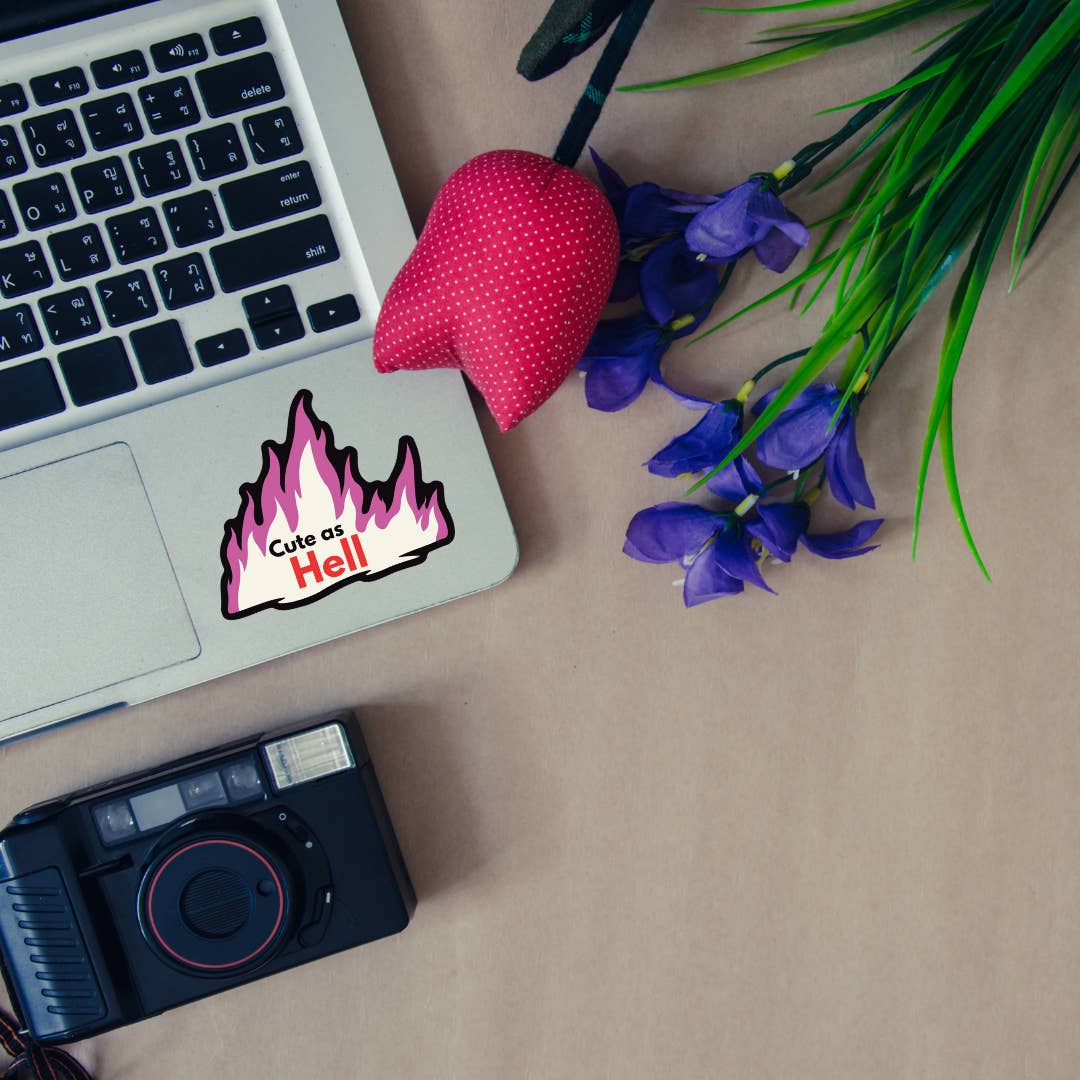 Cute As Hell Die Cut Vinyl Sticker