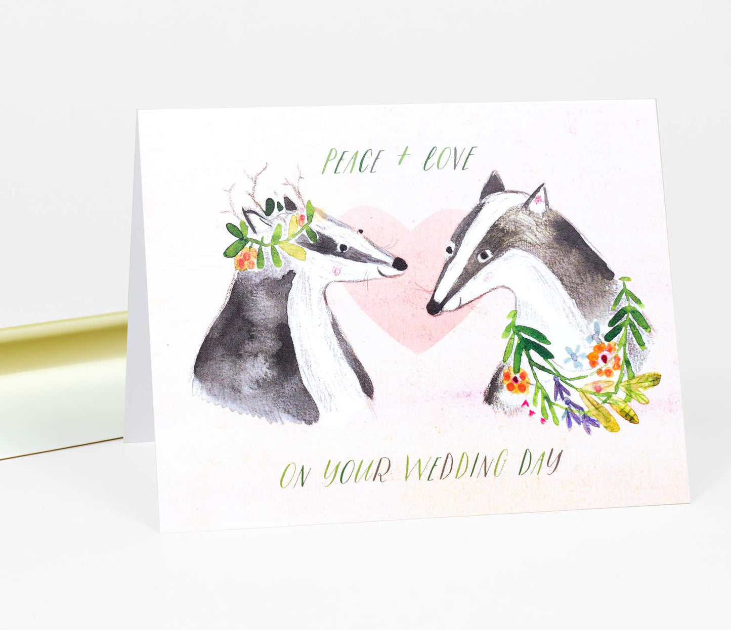 Peace + Love on Your Wedding Day Card