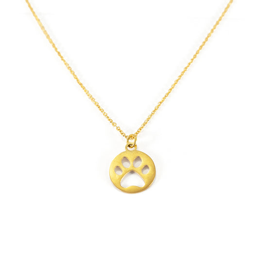 Metallic Cat/Dog Paw Print Charm Handmade Necklace