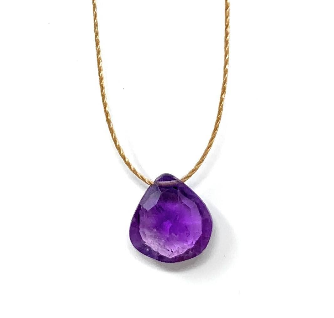 Amethyst Faceted Teardrop Necklace