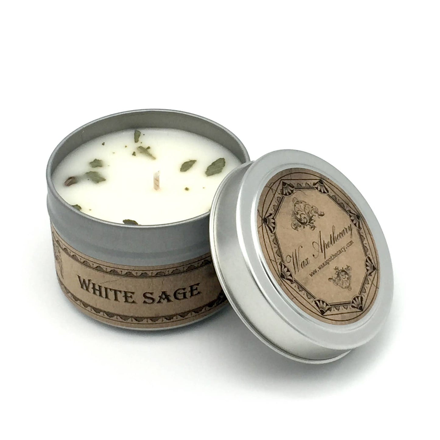 White Sage Botanical Travel Tin Candle 4oz