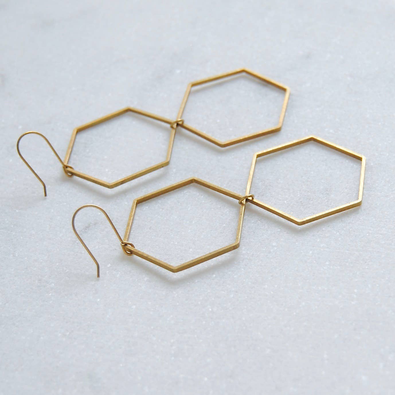 Double Hexagon Earrings