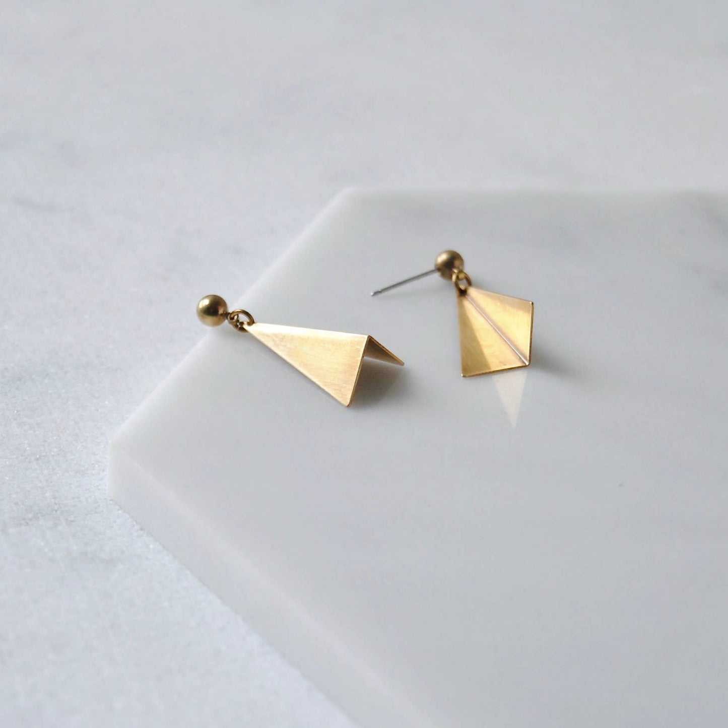 Folded Triangle Earrings