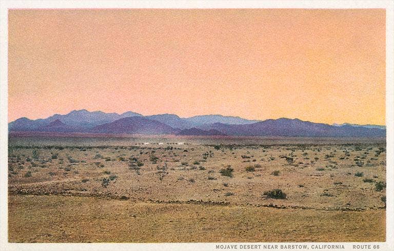 Mohave Desert, Barstow, California - Vintage Image, Postcard