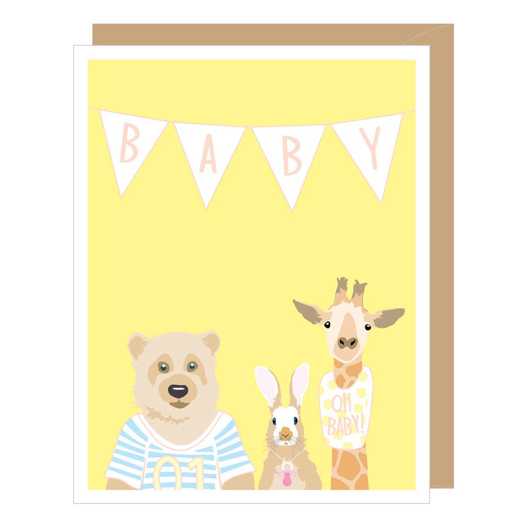 Baby Animals New Baby Card