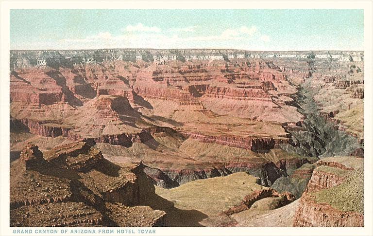 Overview from El Tovar - Vintage Image, Postcard