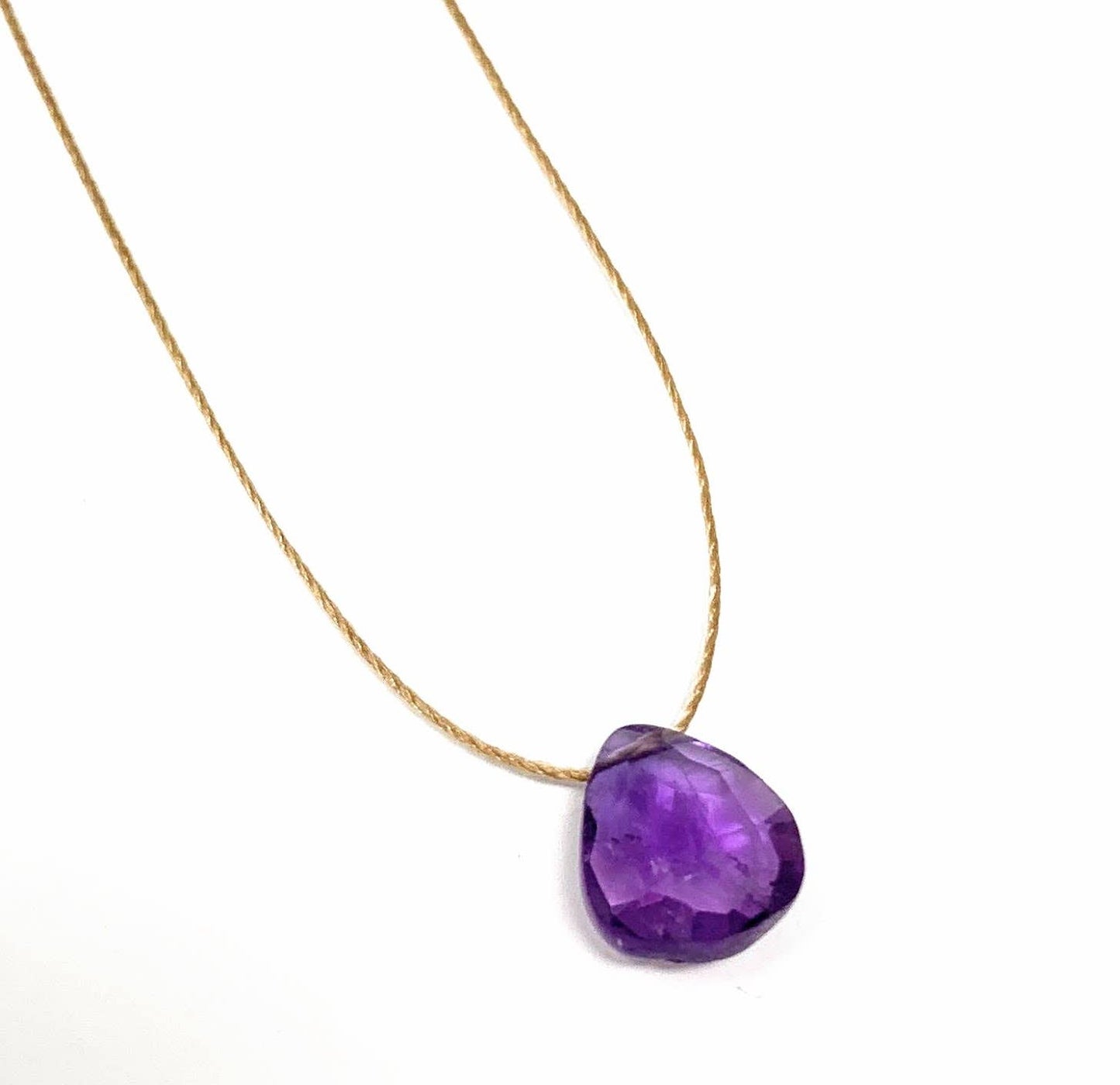 Amethyst Faceted Teardrop Necklace