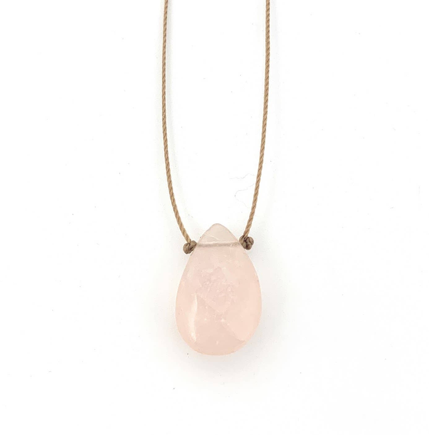 Rose Quartz Faceted Teardrop Necklace