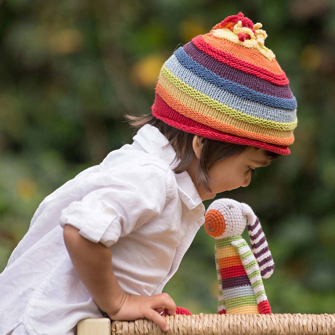 Rainbow Stripey Baby Hat