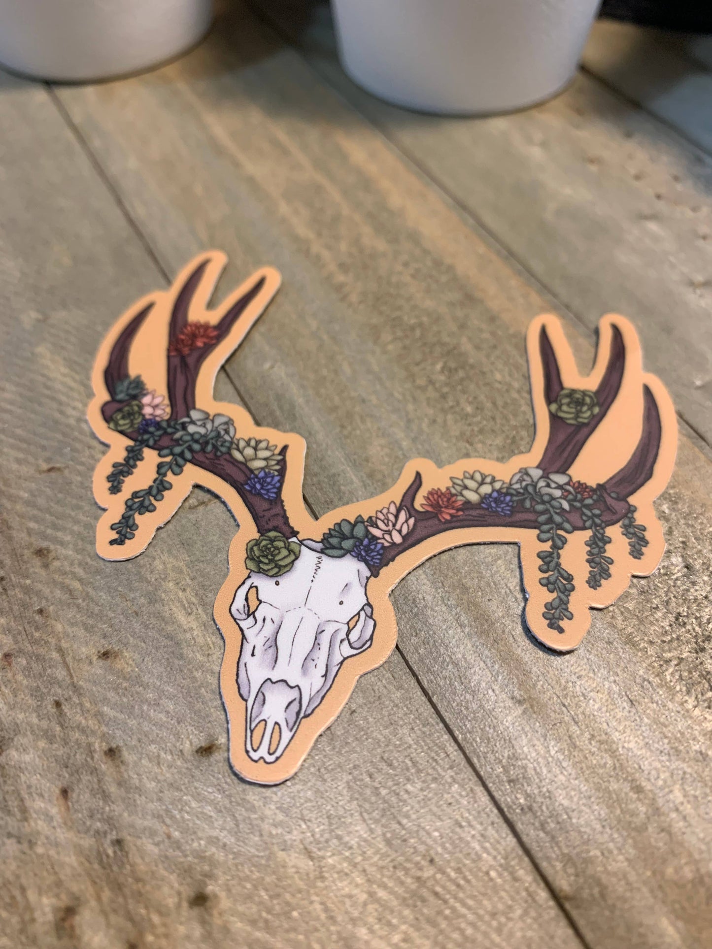 Deer and Succulents Sticker