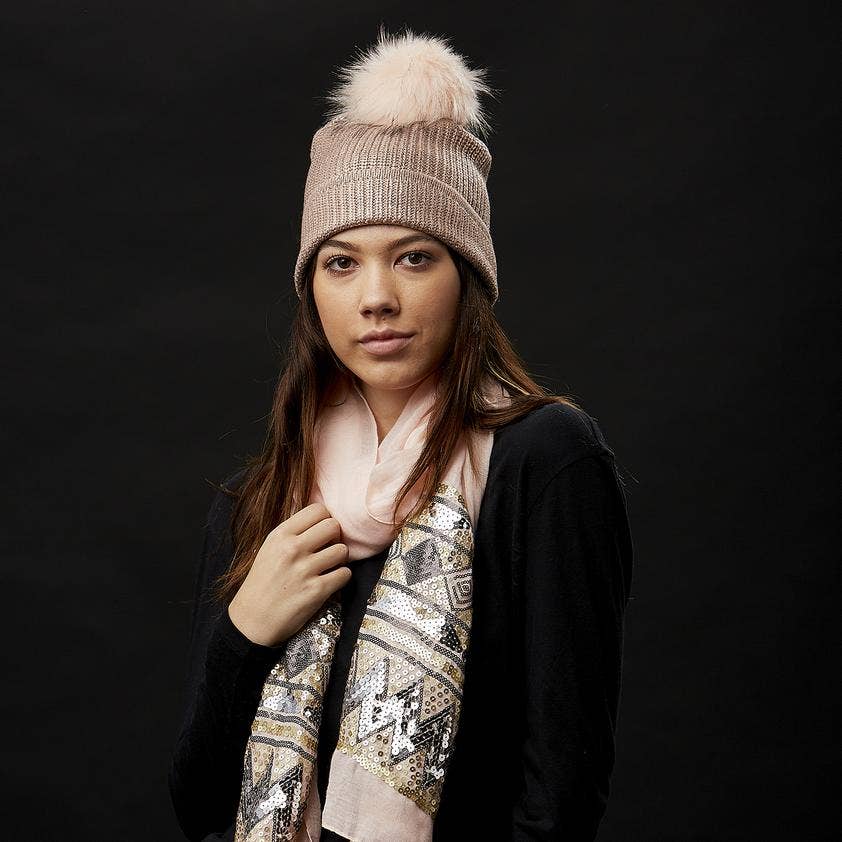 Beige Eleanor Sequin Scarf