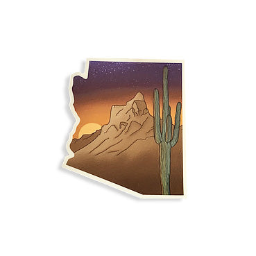 Arizona State Sunset at Picacho Peak Sticker